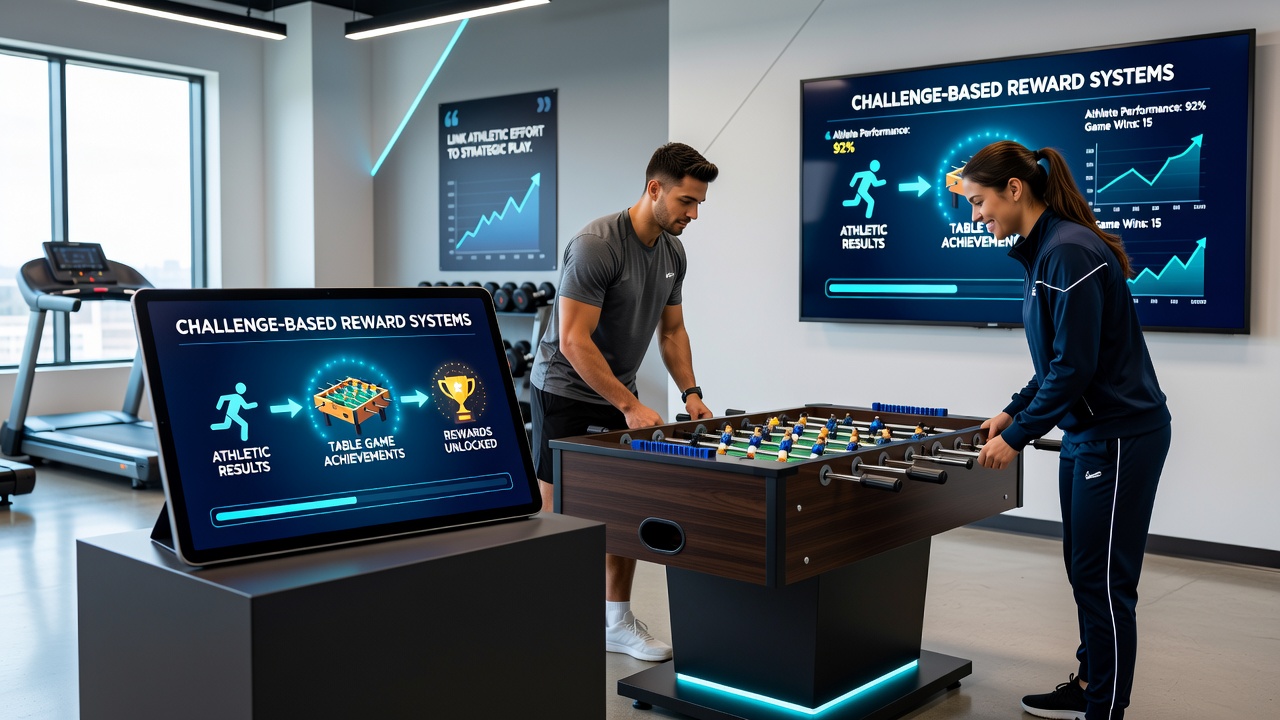 Player dashboard displaying linked sports challenges and table game reward progress bars