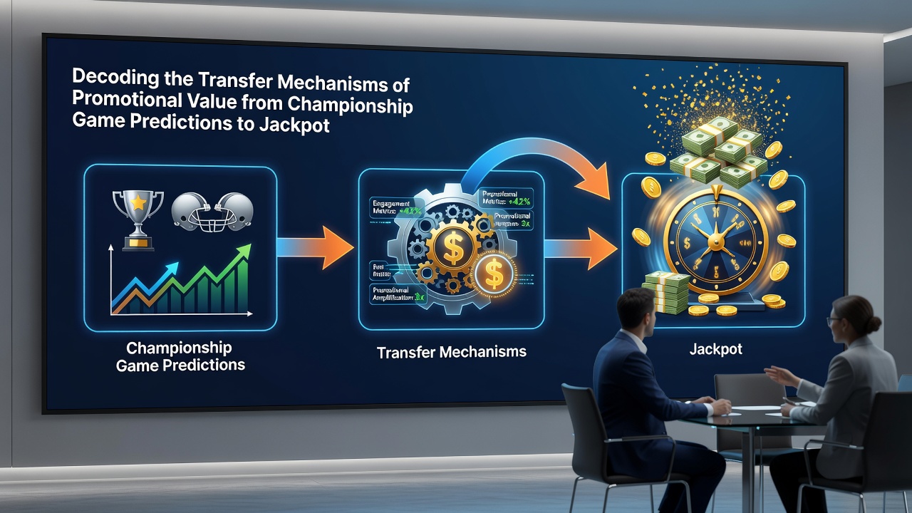 Data flow diagram illustrating promotional credit transfer from sports predictions to jackpot rounds