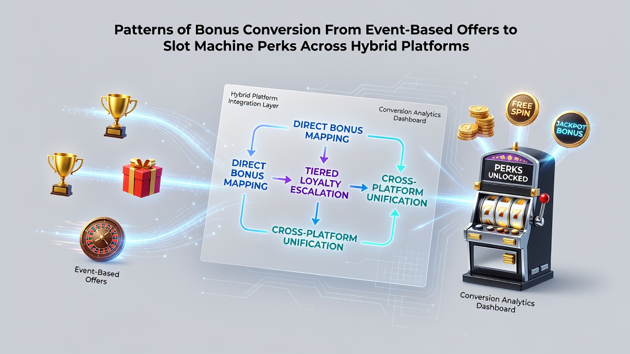 Data visualization of bonus flows from sports events into casino slot rewards on integrated platforms