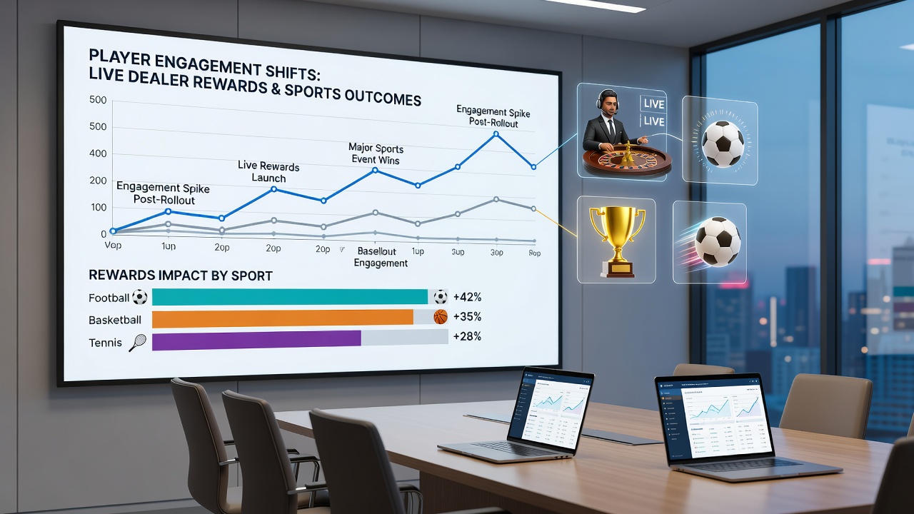 Live dealer table interface displaying rewards earned from sports outcomes